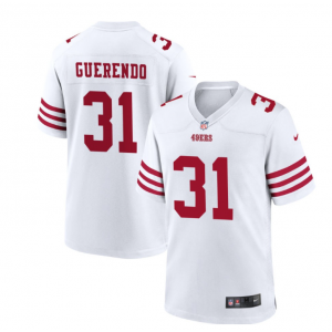 Nike 49ers 31 Isaac Guerendo White Vapor Untouchable Limited Men Jersey