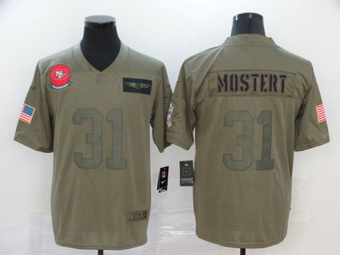 Nike 49ers 31 Raheem Mostert Olive Salute To Service Limited Jersey Nike 49ers 31 Raheem Mostert Olive Salute To Service Limited Jersey