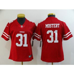 Nike 49ers 31 Raheem Mostert Red Vapor Untouchable Limited Women Jersey(Run Small)