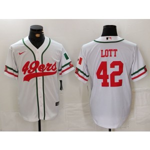 Nike 49ers 42 Ronnie Lott White Vapor Baseball Limited Men Jersey