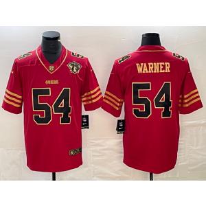 Nike 49ers 54 Fred Warner Red Gold Vapor Limited Men Jersey Nike 49ers 54 Fred Warner Red Gold Vapor Limited Men Jersey