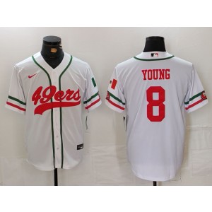 Nike 49ers 8 Steve Young White Vapor Baseball Limited Men Jersey