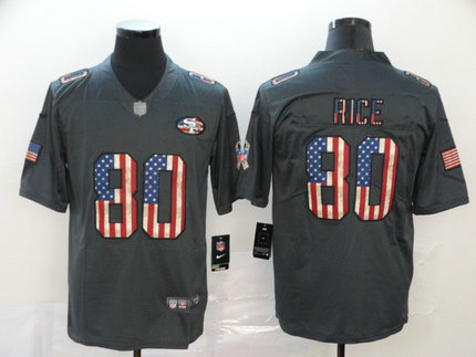 Nike 49ers 80 Jerry Rice 2019 Salute To Service USA Flag Fashion Limited Jersey Nike 49ers 80 Jerry Rice 2019 Salute To Service USA Flag Fashion Limited Jersey