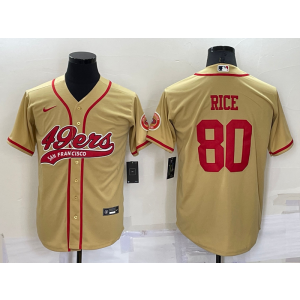 Nike 49ers 80 Jerry Rice Gold Vapor Baseball Limited Men Jersey Nike 49ers 80 Jerry Rice Gold Vapor Baseball Limited Men Jersey
