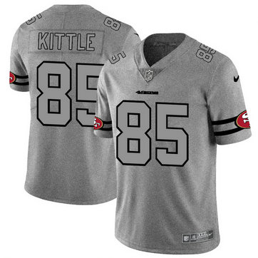 Nike 49ers 85 George Kittle 2019 Gray Gridiron Gray Vapor Untouchable Limited Jersey