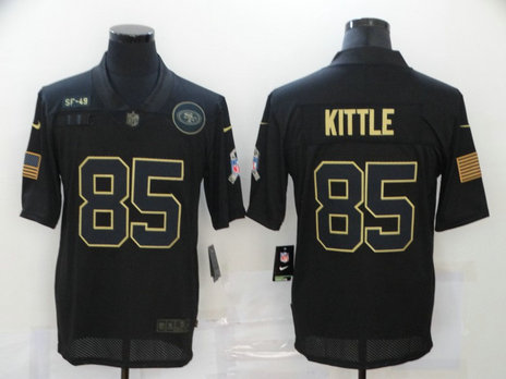 Nike 49ers 85 George Kittle Black 2020 Salute To Service Limited Jersey