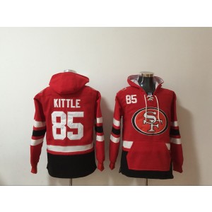 Nike 49ers 85 George Kittle Red Hoodie Sweatshirt