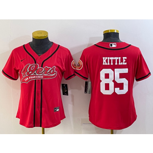 Nike 49ers 85 George Kittle Red Vapor Baseball Limited Women Jersey Nike 49ers 85 George Kittle Red Vapor Baseball Limited Women Jersey