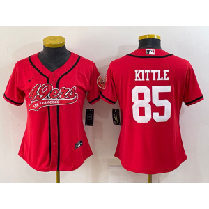 Nike 49ers 85 George Kittle Red Vapor Baseball Limited Women Jerseys Nike 49ers 85 George Kittle Red Vapor Baseball Limited Women Jerseys