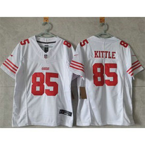 Nike 49ers 85 George Kittle White F.U.S.E. Vapor Limited Women Jersey(Run Small)