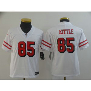 Nike 49ers 85 George Kittle White Vapor Throwback Limited Youth Jersey Nike 49ers 85 George Kittle White Vapor Throwback Limited Youth Jersey