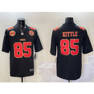 Nike 49ers 85 Kittle Black Gold Team Logo Vapor Limited Men Jersey Nike 49ers 85 Kittle Black Gold Team Logo Vapor Limited Men Jersey