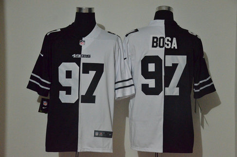 Nike 49ers 97 Nick Bosa Black And White Split Vapor Untouchable Limited Jersey Nike 49ers 97 Nick Bosa Black And White Split Vapor Untouchable Limited Jersey
