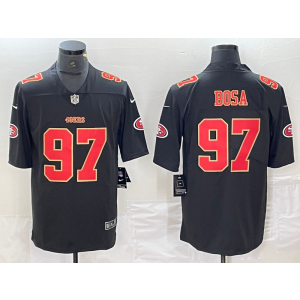 Nike 49ers 97 Nick Bosa Black Red Vapor Limited Men Jersey