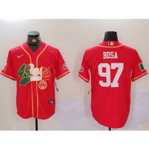 Nike 49ers 97 Nick Bosa Mexico Red Mexico Vapor Baseball Limited Men Jersey Nike 49ers 97 Nick Bosa Mexico Red Mexico Vapor Baseball Limited Men Jersey