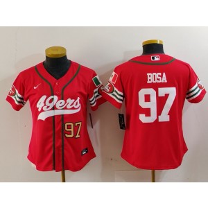 Nike 49ers 97 Nick Bosa Red Mexico Vapor Baseball Limited Women Jersey