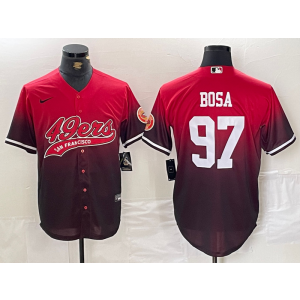 Nike 49ers 97 Nick Bosa Red Vapor Baseball Limited Men Jersey Nike 49ers 97 Nick Bosa Red Vapor Baseball Limited Men Jersey