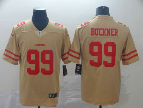 Nike 49ers 99 DeForest Buckner Cream Inverted Legend Limited Jersey