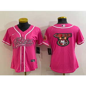 Nike 49ers Blank Pink Vapor Baseball Logo Limited Women Jersey