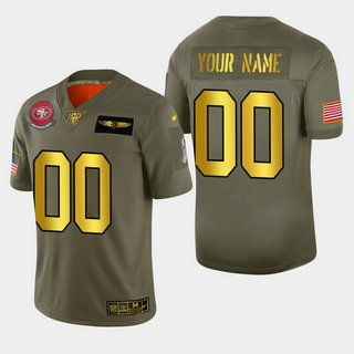 Nike 49ers Customized 2019 Olive Gold Salute To Service 100th Season Limited Jersey Nike 49ers Customized 2019 Olive Gold Salute To Service 100th Season Limited Jersey