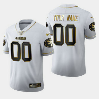 Nike 49ers Customized White 100th Season Vapor Untouchable Limited Jersey