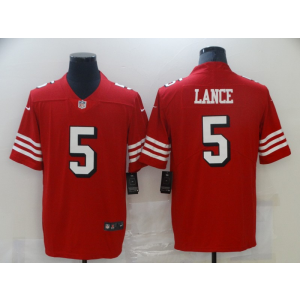 Nike 49ers Trey Lance Red 2021 NFL Draft Vapor Throwback Limited Men Jersey