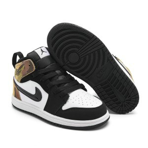 Nike Air Jordan 1 Black Gold Youth Shoes 1