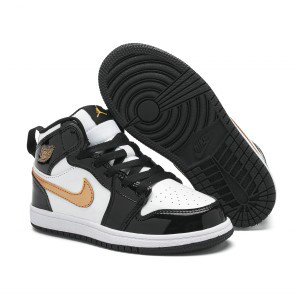 Nike Air Jordan 1 Black Gold Youth Shoes 2