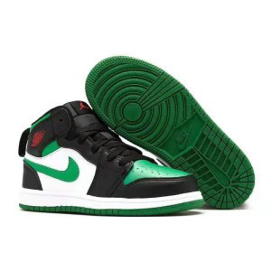 Nike Air Jordan 1 Black Green Youth Shoes