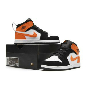 Nike Air Jordan 1 Black Orange Youth Shoes