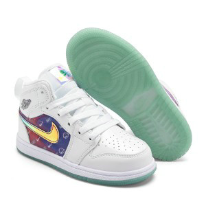 Nike Air Jordan 1 White Gold Youth Shoes