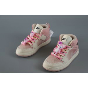 Nike Air Jordan 1 White Pink Kids Shoes