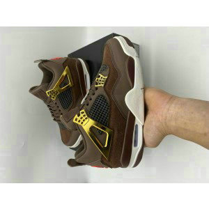Nike Air Jordan 4 Brown Gold Shoes