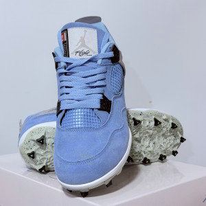 Nike Air Jordan 4 Retro Blue Cleat Shoes