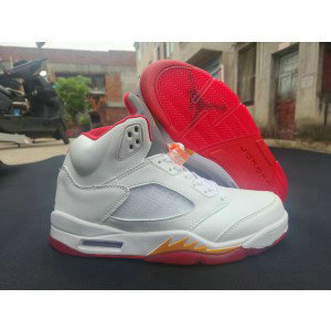 Nike Air Jordan 5 White Orange Shoes