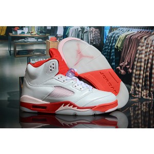 Nike Air Jordan 5 White Red Shoes 2