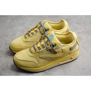 Nike Air Max 1 CJ Wheat Lemon Brun Baroque Rouge Chil Shoes