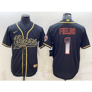 Nike Bears 1 Justin Fields Black Vapor Baseball Limited Men Jersey Nike Bears 1 Justin Fields Black Vapor Baseball Limited Men Jersey