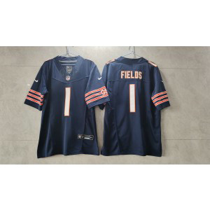 Nike Bears 1 Justin Fields Navy 2023 F.U.S.E Vapor Limited Men Jersey