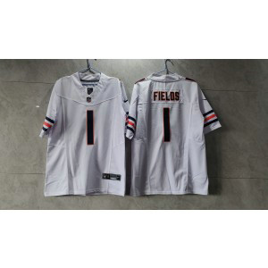 Nike Bears 1 Justin Fields White 2023 F.U.S.E Vapor Limited Men Jersey Nike Bears 1 Justin Fields White 2023 F.U.S.E Vapor Limited Men Jersey