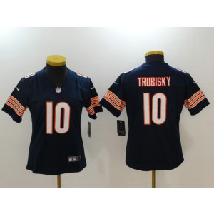 Nike Bears 10 Mitchell Trubisky Navy Vapor Untouchable Limited Women Jersey