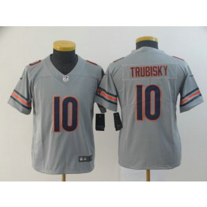 Nike Bears 10 Mitchell Trubisky Sliver Inverted Legend Youth Jersey