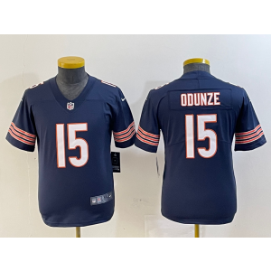 Nike Bears 15 Rome Odunze Blue Vapor Untouchable Limited Youth Jersey
