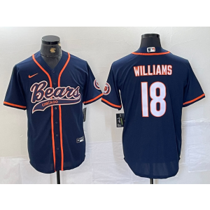 Nike Bears 18 Caleb Williams Blue Vapor Baseball Limited Men Jersey