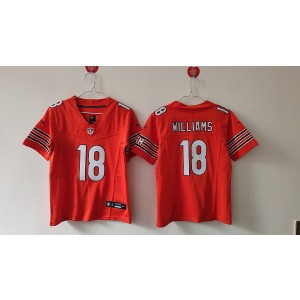 Nike Bears 18 Caleb Williams Orange F.U.S.E. Vapor Limited Women Jersey