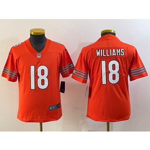 Nike Bears 18 Caleb Williams Orange Vapor Untouchable Limited Youth Jersey