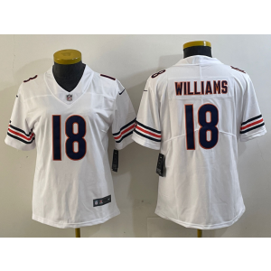 Nike Bears 18 Caleb Williams White Vapor Untouchable Limited Women Jersey