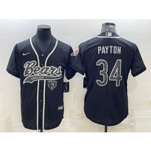 Nike Bears 34 Walter Payton Black Reflective Vapor Baseball Limited Men Jersey Nike Bears 34 Walter Payton Black Reflective Vapor Baseball Limited Men Jersey