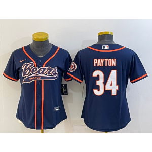 Nike Bears 34 Walter Payton Blue Vapor Baseball Limited Women Jersey