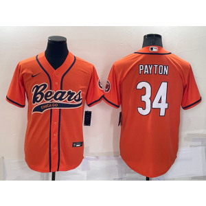 Nike Bears 34 Walter Payton Orange Baseball Vapor Limited Men Jersey
